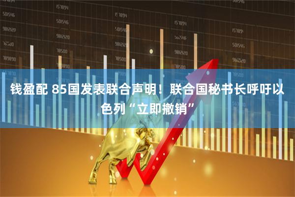 钱盈配 85国发表联合声明！联合国秘书长呼吁以色列“立即撤销”